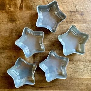 Vintage Tin Star Baking Molds Set of 5 | Primitive Farmhouse Cookie/Cake Tins
